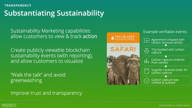 Sustainability Transparency capabilities allow brands to ��“Walk the talk” and
avoid greenwashing