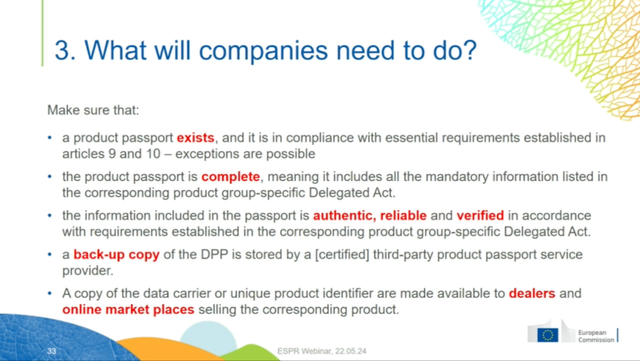 Screenshot from EU Digital Product Passport next steps
guide