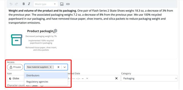 Within DPP Planner, DPP creators can determine which groups can access each
DPP data attribute