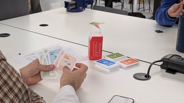 As part of a gamified learning experience, Ciriello distilled key concepts
from the European Union’s new Ecodesign for Sustainable Products Regulation
(ESPR) into a colour-printed card
deck.