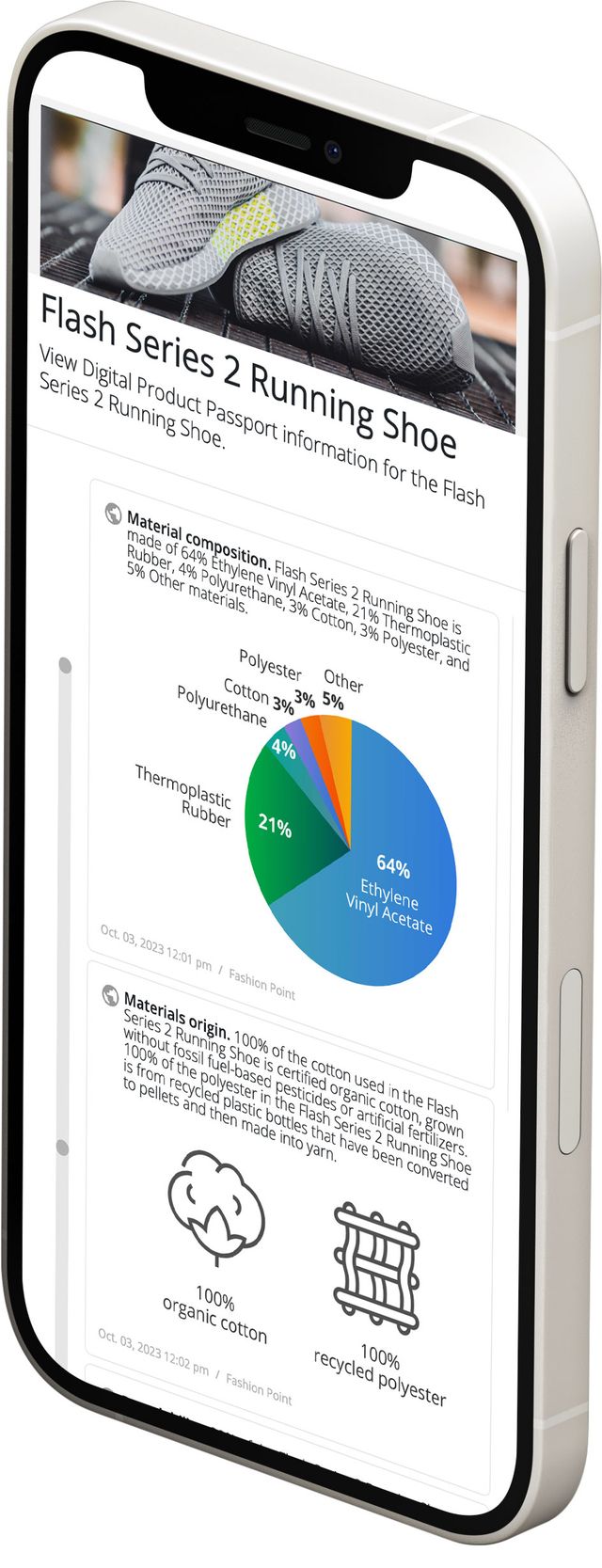 A Digital Product Passport contains sustainability data about a product to
allow consumers to make purchasing choices based on transparent
information